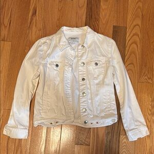 GAP White Jean Jacket Cropped Denim Style